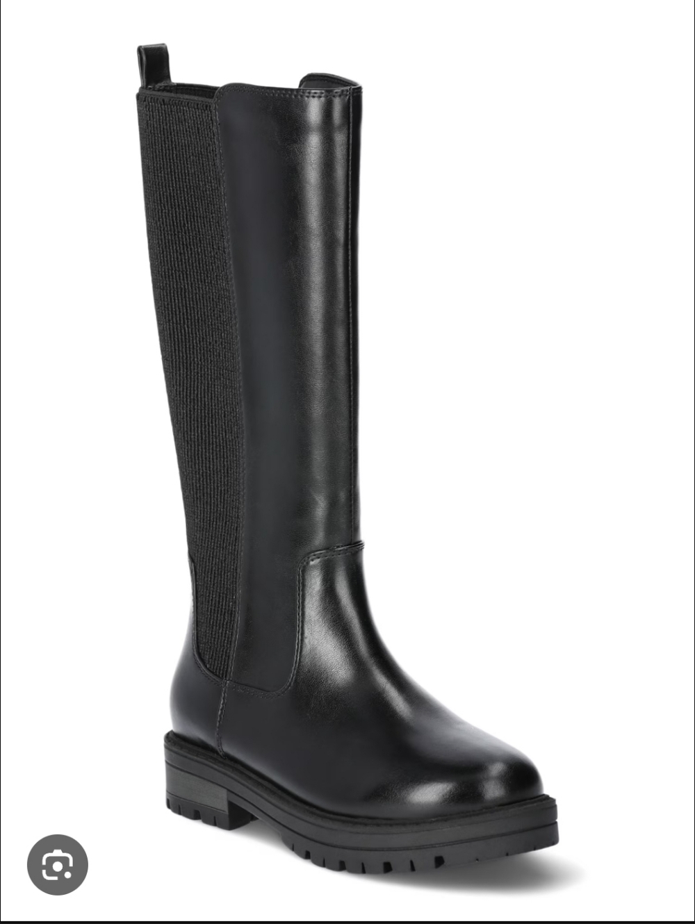 Wonder Nation Girls Faux Tall Riding Black Knee-High Chelsea Zip Boots Sz. 8